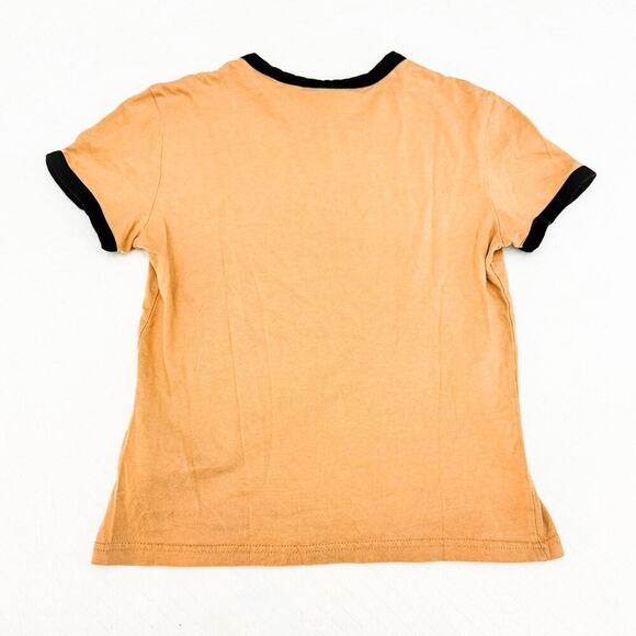 & Other Stories Black Trimmed Tan Baseball T-Shirt Size 0 - Picture 2 of 6